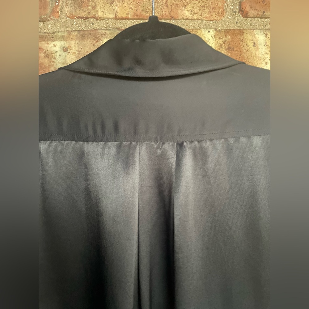 Zara Satin Effect Split Neck Buttoned Blouse - image 8